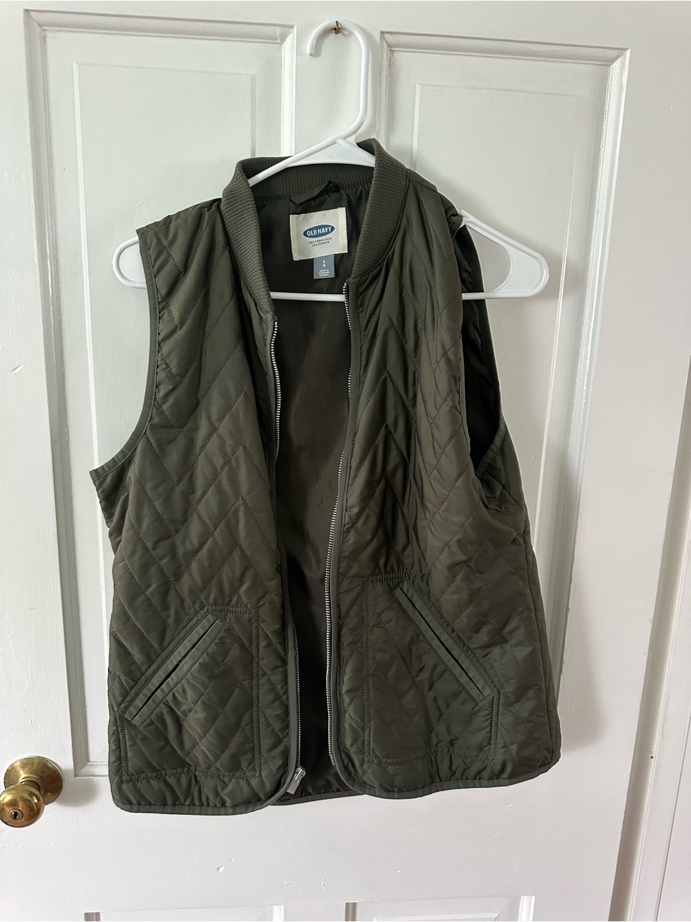 Old Navy Quilted Olive Green Vest